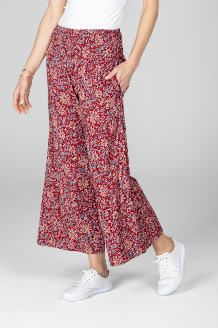 PORTOFINO ANKLE PANT: RED MOTIF