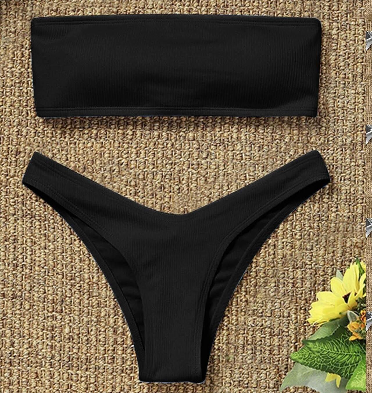 Bikini Ladies Solid Color Split Back Hollow Out Cutout Out Swimsuit Bikini