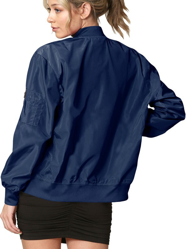 Lightweight Multi Pocket Windbreaker Bomber Jacket