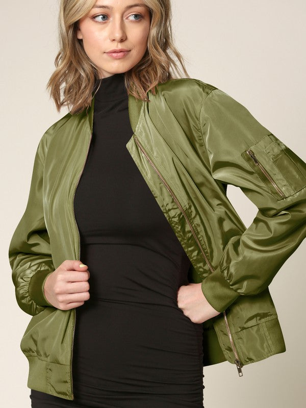 Lightweight Multi Pocket Windbreaker Bomber Jacket