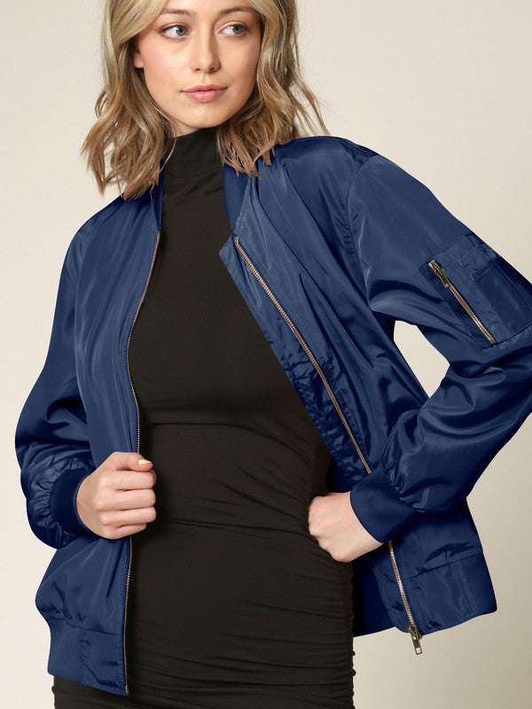 Lightweight Multi Pocket Windbreaker Bomber Jacket