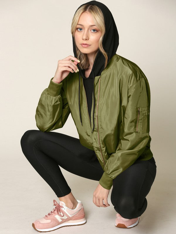 Lightweight Multi Pocket Windbreaker Bomber Jacket