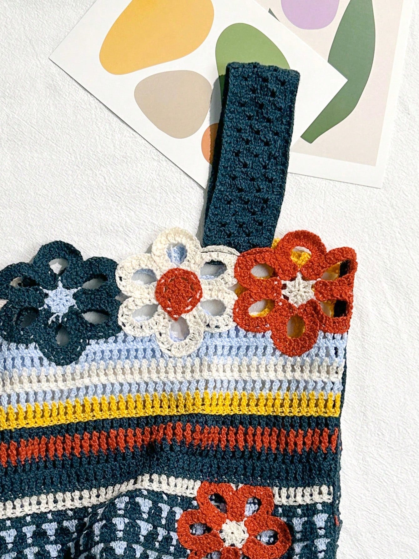 Bikinx Hollow Out Crochet Colorblock Vacation Style Camisole Tank Top