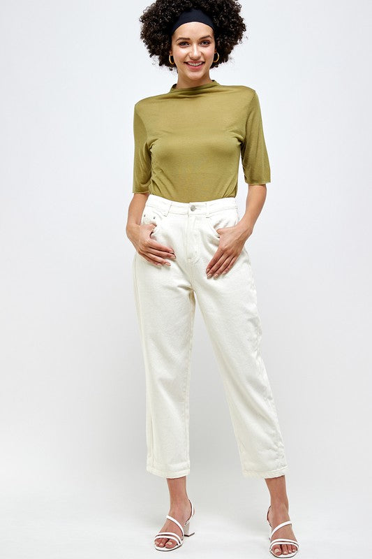Mock Neck SSLV Top