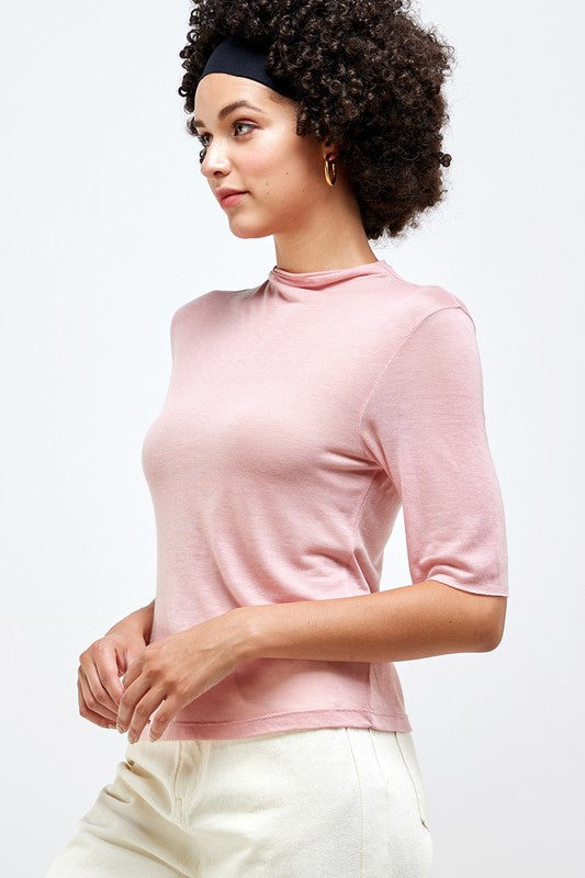Mock Neck SSLV Top