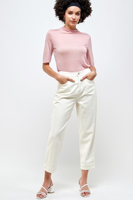 Mock Neck SSLV Top
