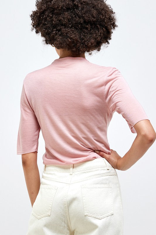 Mock Neck SSLV Top