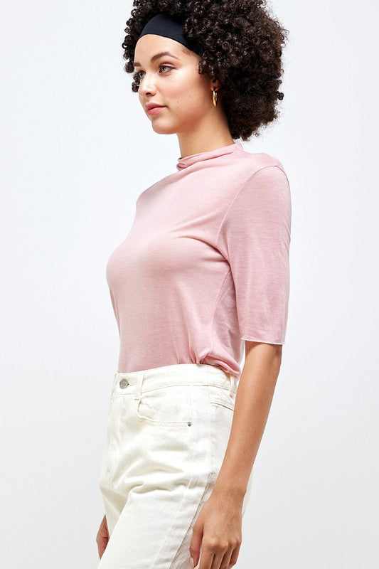Mock Neck SSLV Top