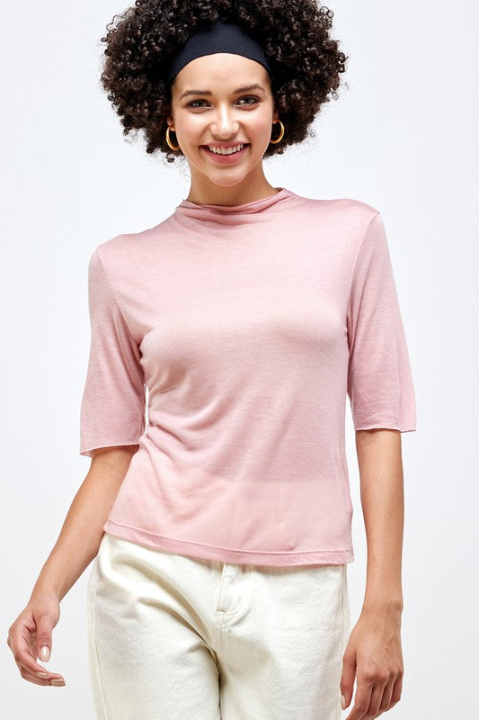 Mock Neck SSLV Top