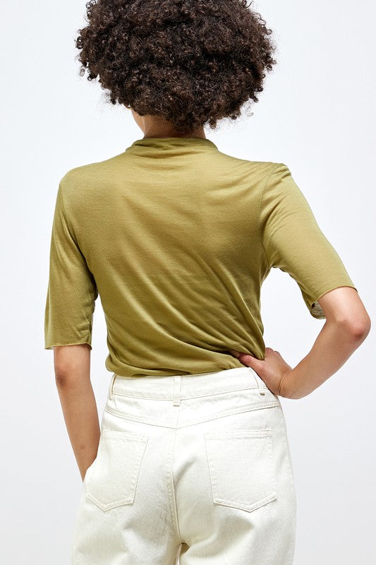 Mock Neck SSLV Top