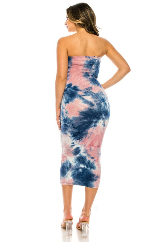 Tie dye tube dress
