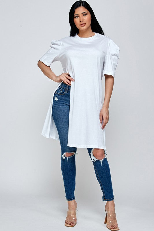 SOLID SHORT SLEEVE TOP
