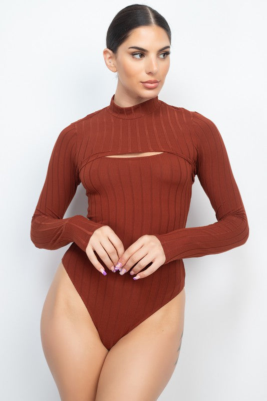 Long Sleeve Bodysuit With Shrug Top