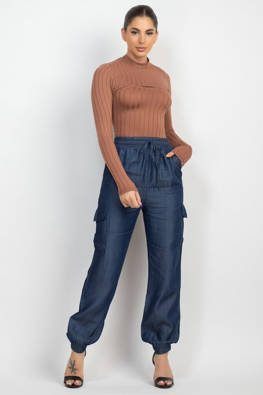 Long Sleeve Bodysuit With Shrug Top