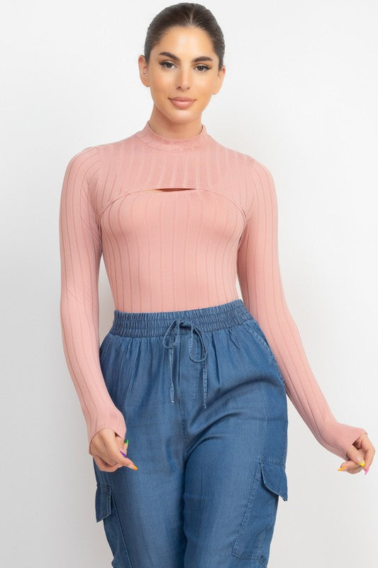 Long Sleeve Bodysuit With Shrug Top