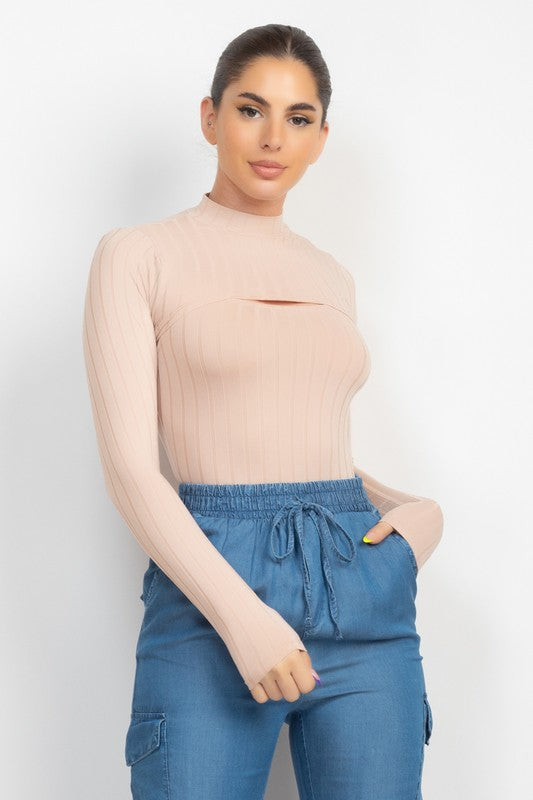 Long Sleeve Bodysuit With Shrug Top