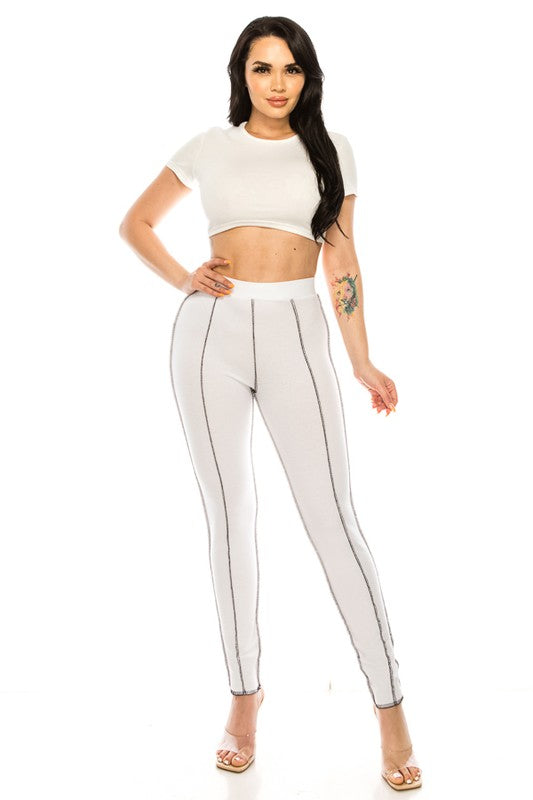 Cotton leggings Stripe