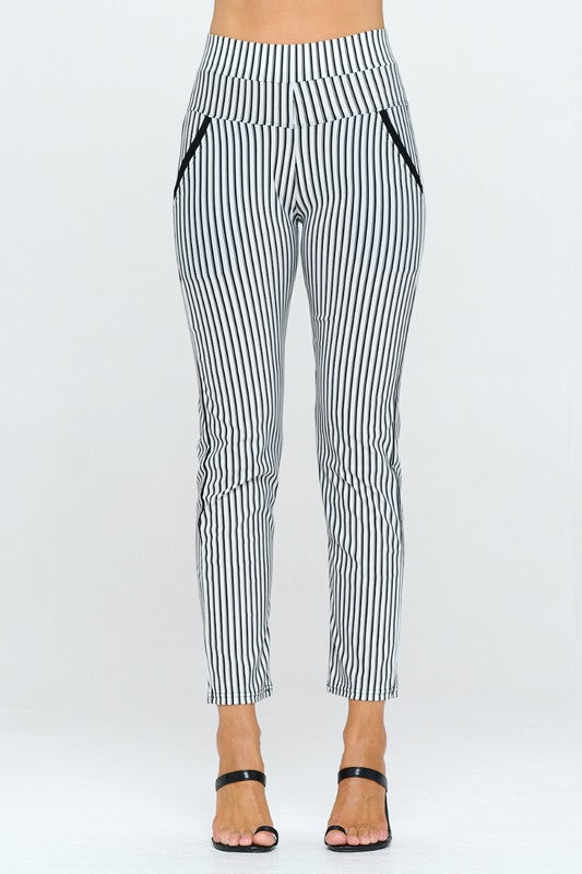 STRIPE PANTS WITH SIDE POCKET