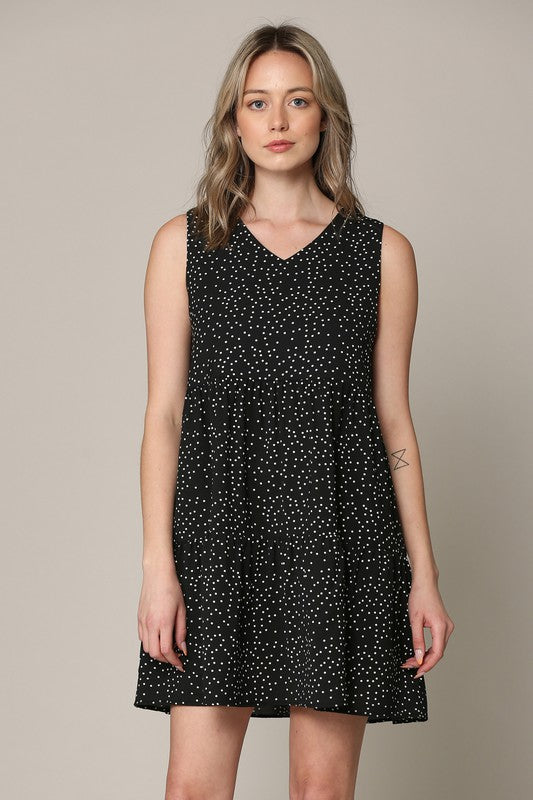 Sleeveless Summer Tunic Dress V Neck