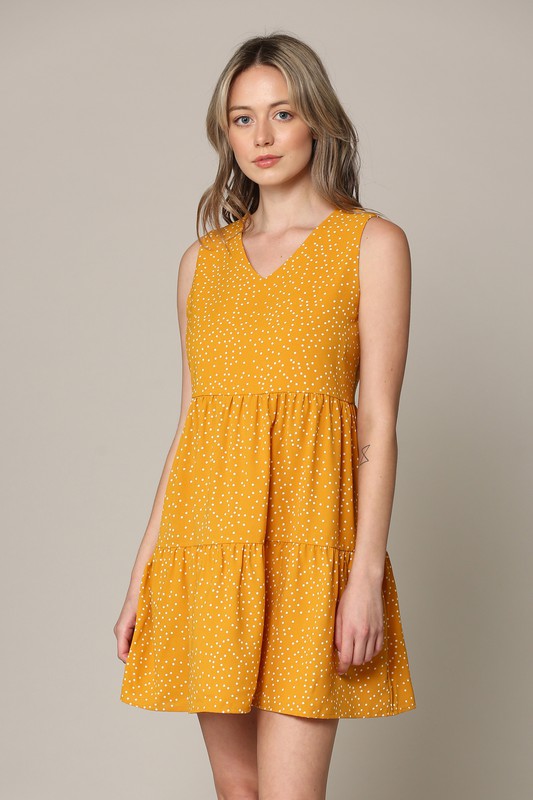 Sleeveless Summer Tunic Dress V Neck