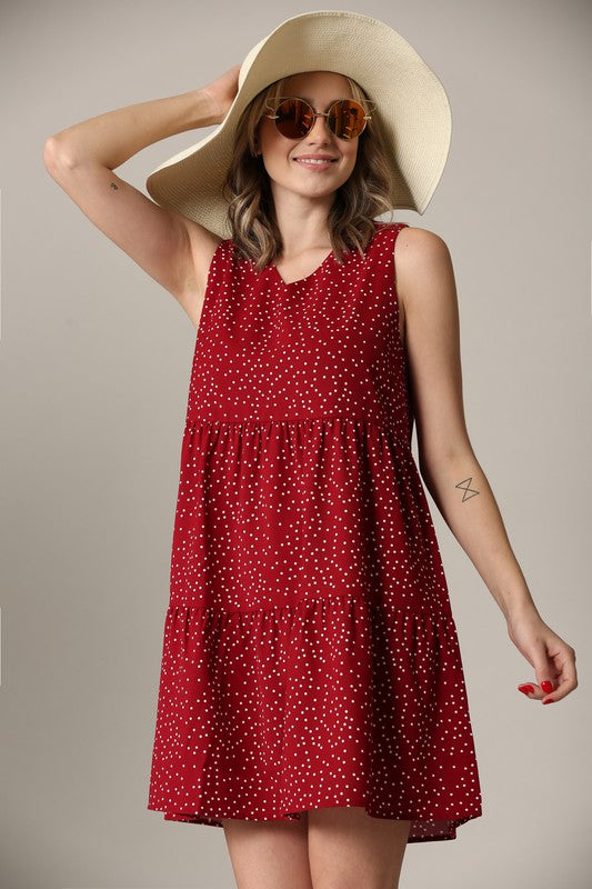 Sleeveless Summer Tunic Dress V Neck