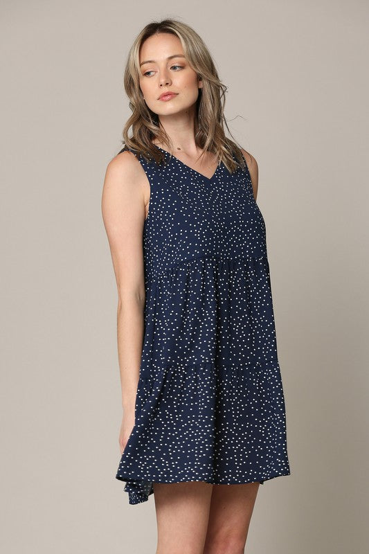 Sleeveless Summer Tunic Dress V Neck