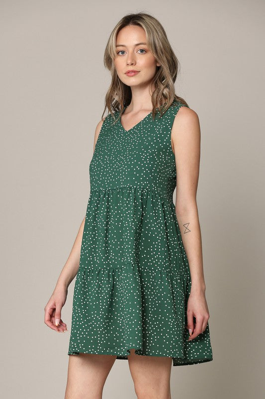 Sleeveless Summer Tunic Dress V Neck