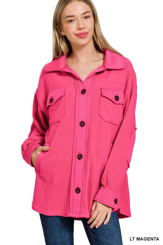 Oversized Basic Fleece Shacket