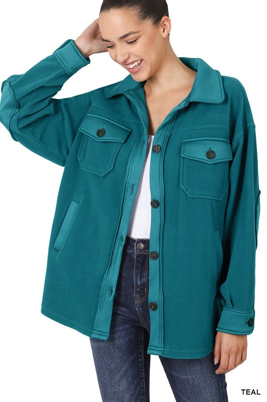 Oversized Basic Fleece Shacket