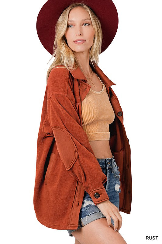 Oversized Basic Fleece Shacket