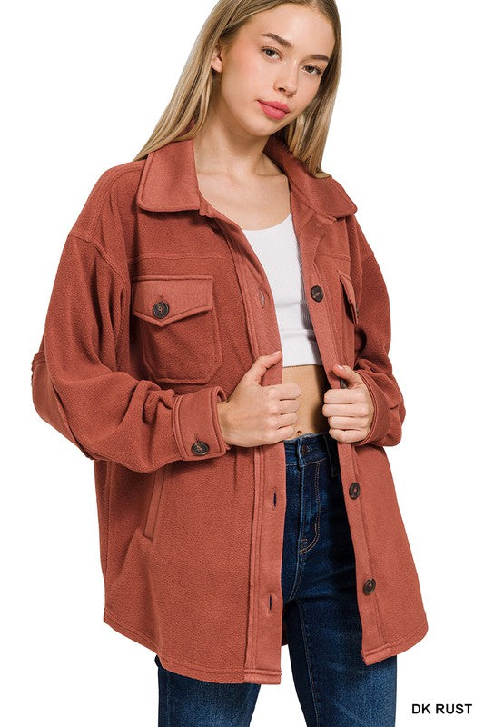 Oversized Basic Fleece Shacket