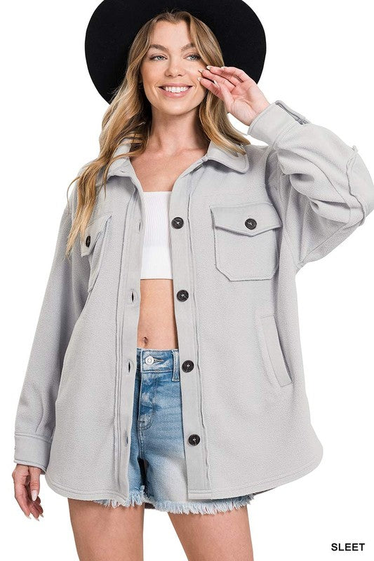 Oversized Basic Fleece Shacket