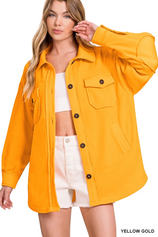 Oversized Basic Fleece Shacket