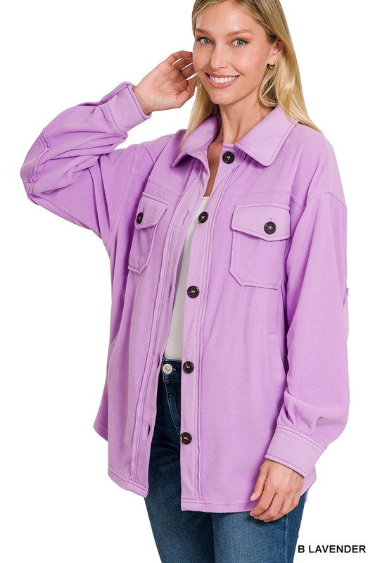 Oversized Basic Fleece Shacket