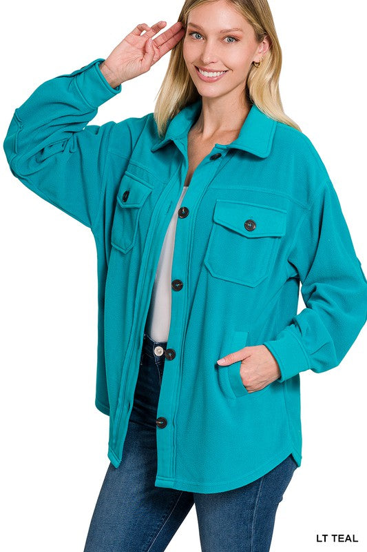 Oversized Basic Fleece Shacket
