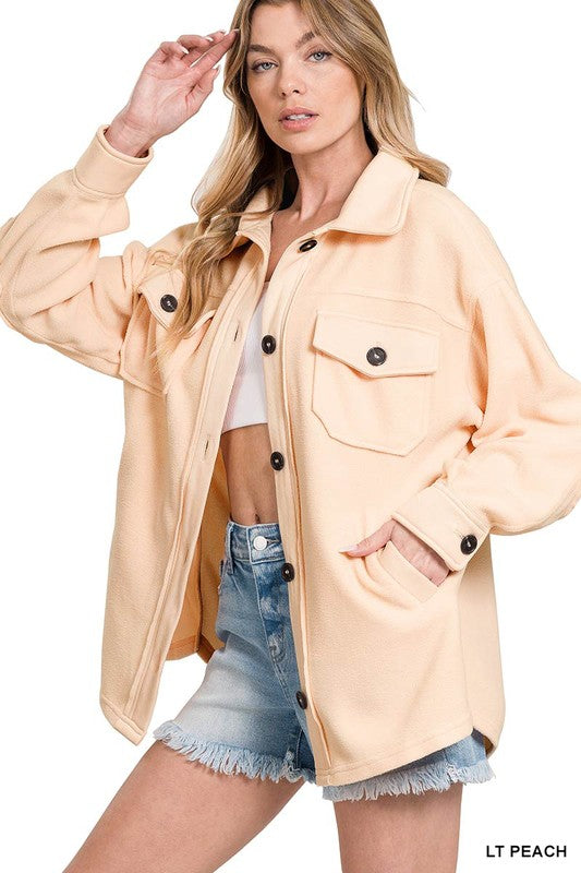 Oversized Basic Fleece Shacket