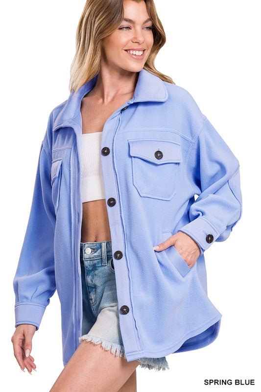 Oversized Basic Fleece Shacket