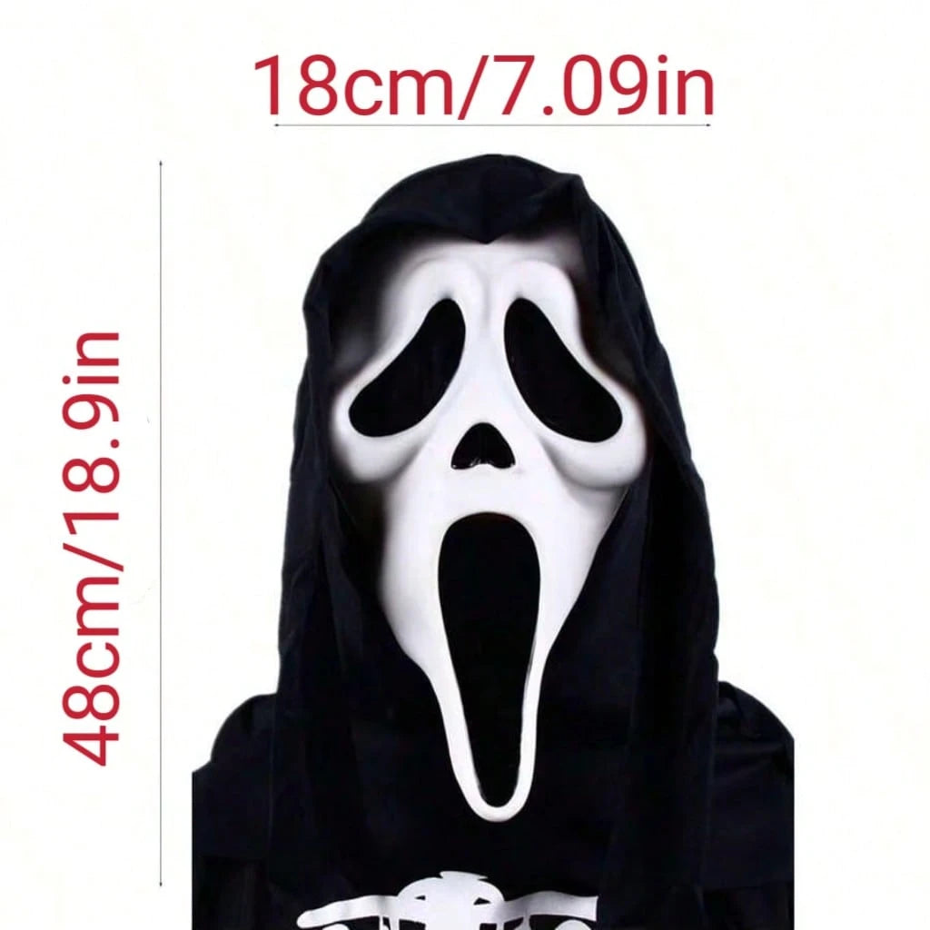 Ghost Face Scream Movie Horror Mask Halloween Killer Cosplay Adult Costume Props