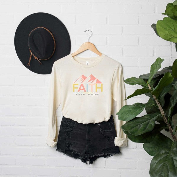 Bright Faith Can Move Mountains Long Sleeve Tee