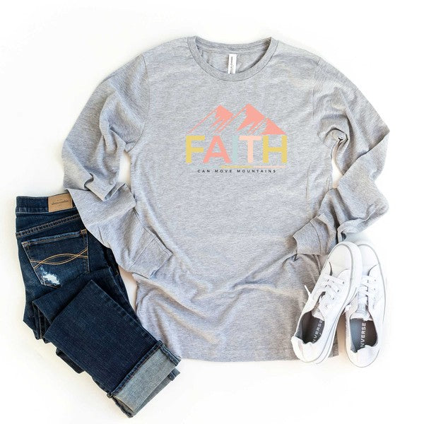 Bright Faith Can Move Mountains Long Sleeve Tee