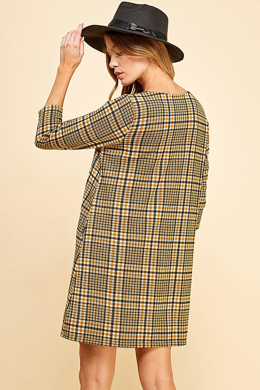Women Classic and Femme Plaid Printed Mini Dress