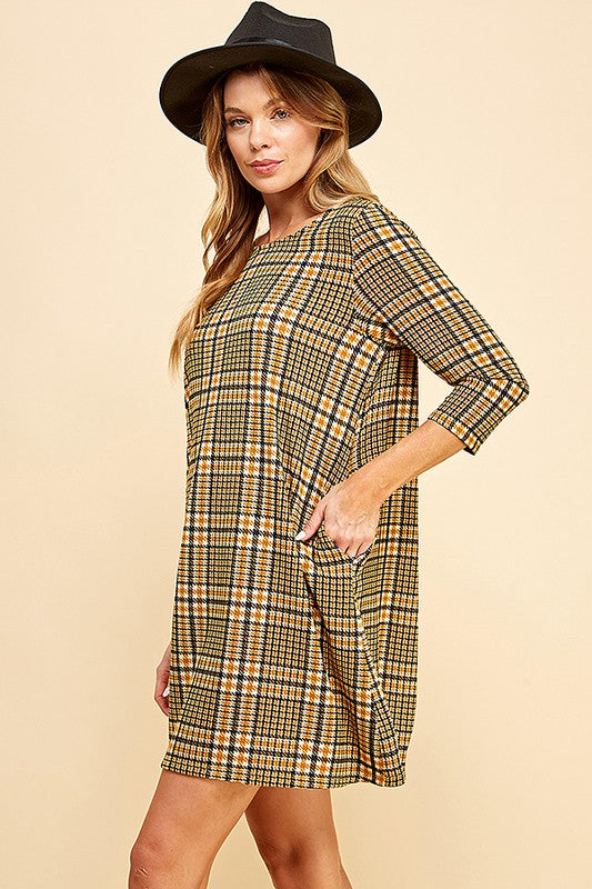 Women Classic and Femme Plaid Printed Mini Dress
