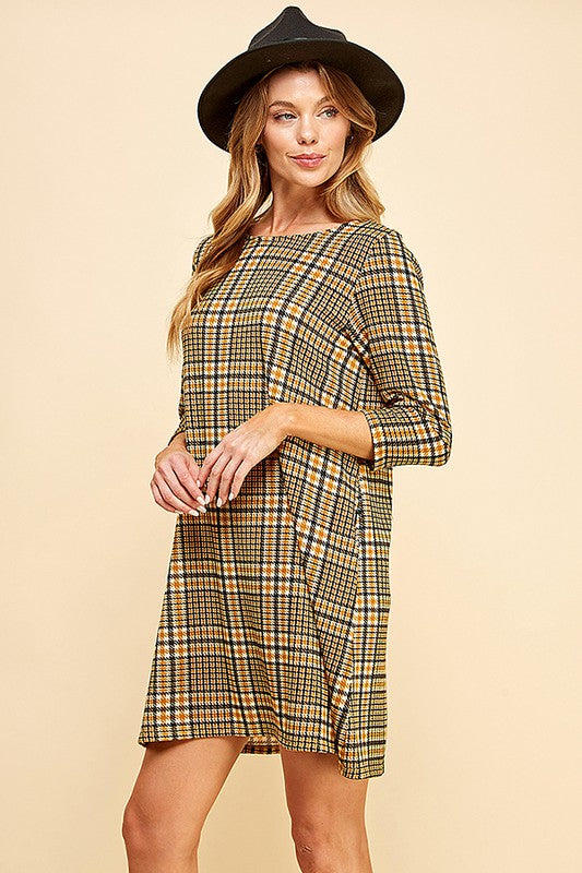 Women Classic and Femme Plaid Printed Mini Dress