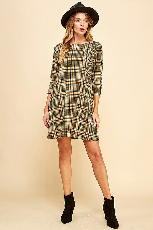 Women Classic and Femme Plaid Printed Mini Dress