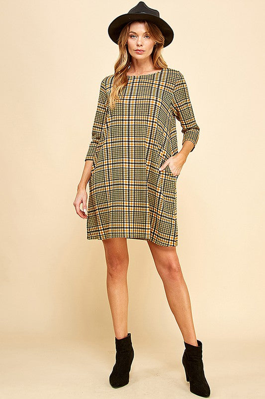 Women Classic and Femme Plaid Printed Mini Dress