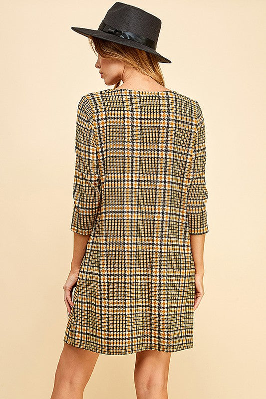 Women Classic and Femme Plaid Printed Mini Dress