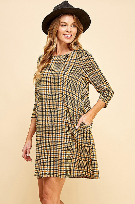 Women Classic and Femme Plaid Printed Mini Dress