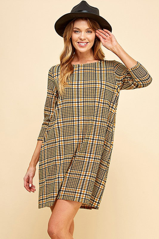 Women Classic and Femme Plaid Printed Mini Dress