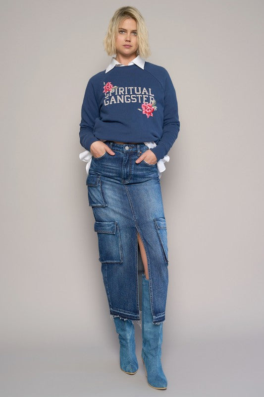 Cargo Pocket Long Skirt