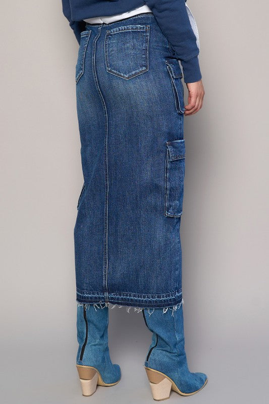 Cargo Pocket Long Skirt